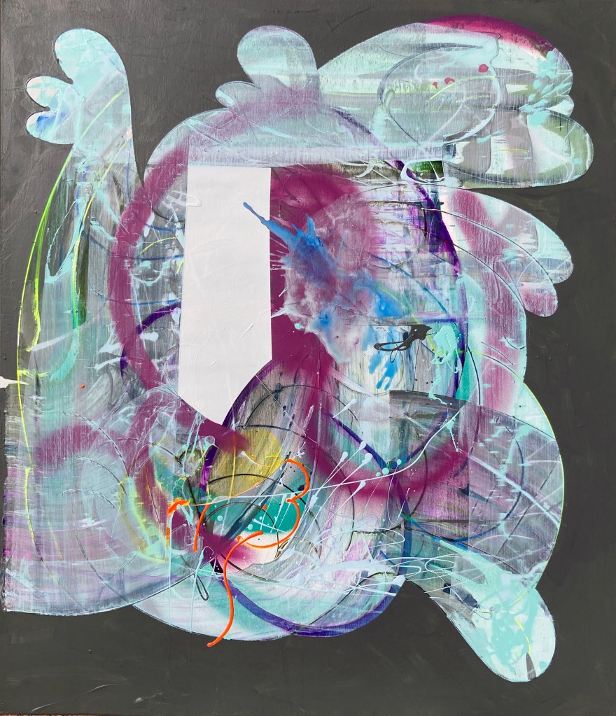 Gabriel Tiongson, Worm Hole, 26x30 in, mixed media on canvas, 2026